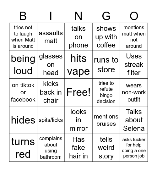 Olivia bingo Card