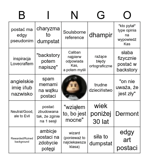 Postacie Calibana BINGO Card