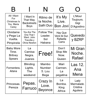 Despedida ALBERTO Y FLAVIA Bingo Card
