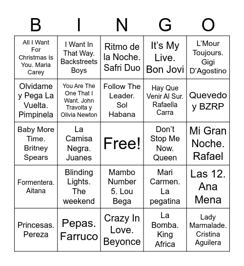 Despedida ALBERTO Y FLAVIA Bingo Card