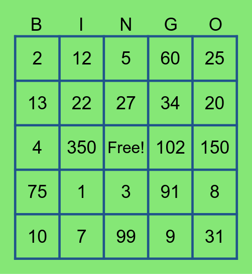 American Lit Challenge - #s Bingo Card