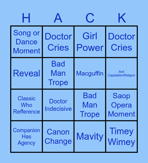 Broke Hack Bingo Card