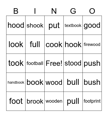 oo, u Bingo Card