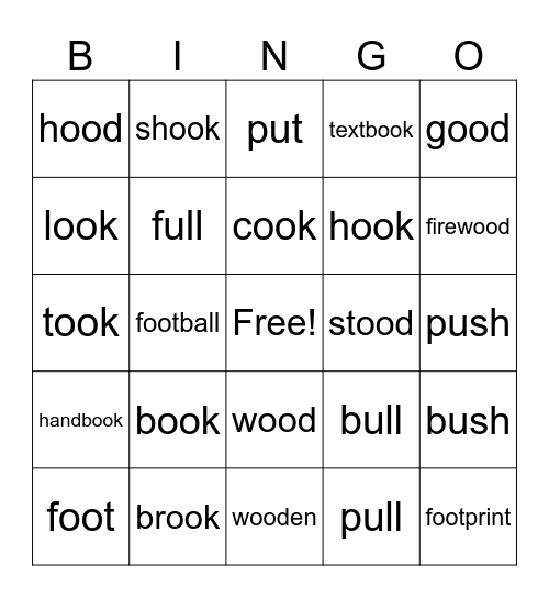 oo, u Bingo Card