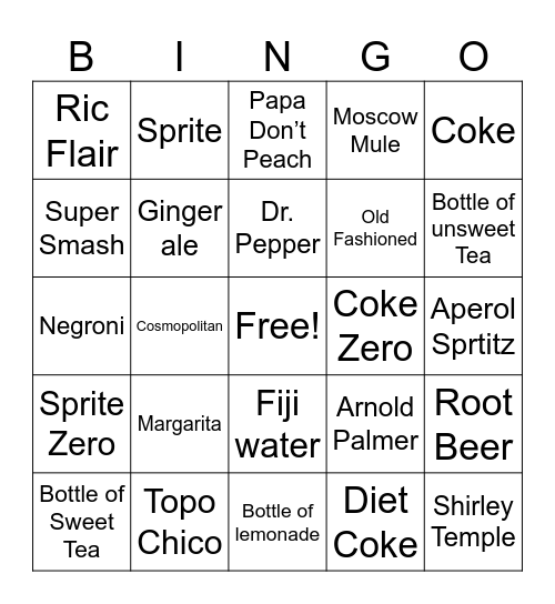 Bev Bingo Card