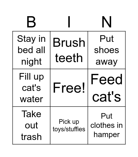 Kai Bingo Card