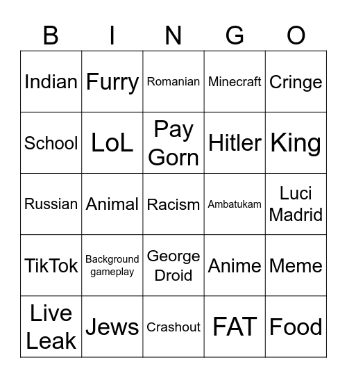 Ambalabu Bingo Card