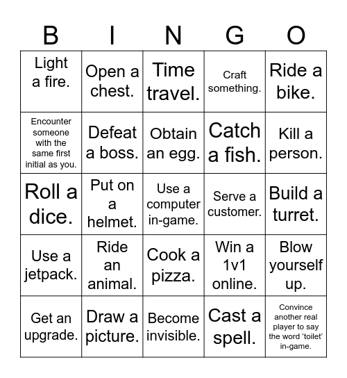 Lockout Bingo Card