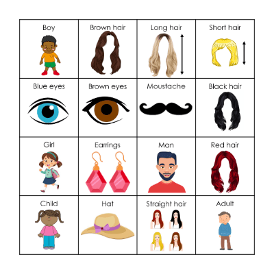 Describing People Bingo Card