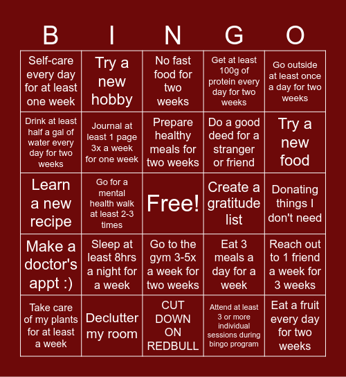 GN Bingo Card