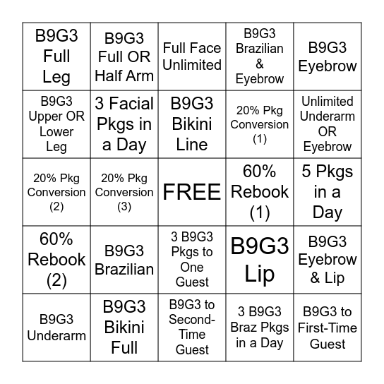 June Promo Bingo Card