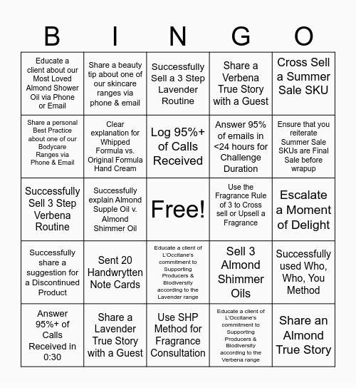 Verbena and Lavender Campaign Bingo Card