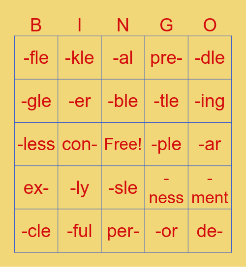 Beginnings & Endings! :D Bingo Card