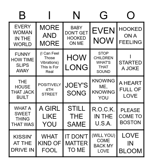 MB #87  -  Back a Bit! Bingo Card