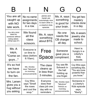 End-of-the-Year Bingo 2025 Bingo Card
