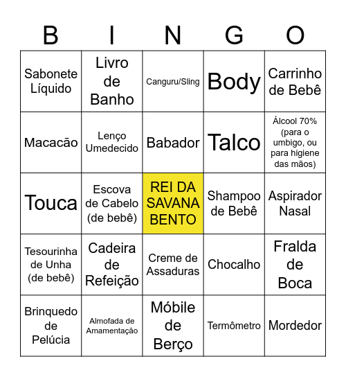 S A F A R I   D O   B E N T O Bingo Card
