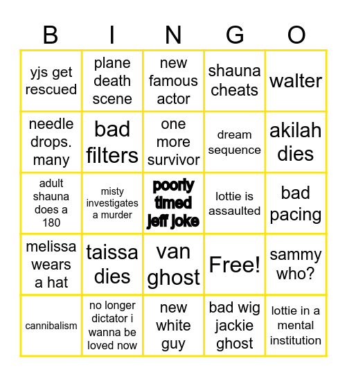 YELLOWJACKETS S4 Bingo Card