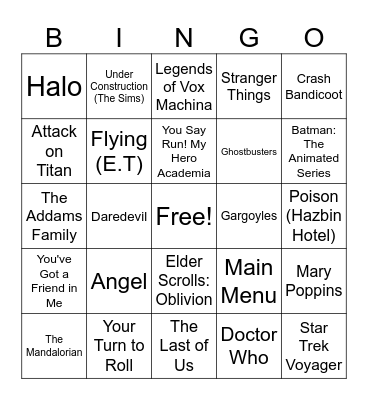 MCM Nerdy Music Bingo! Bingo Card