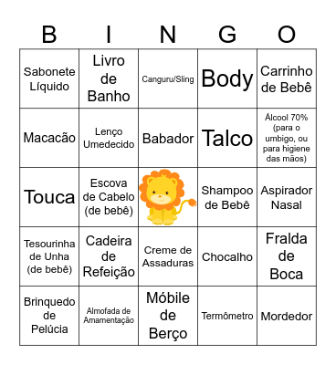 SAFARI DO BENTO Bingo Card
