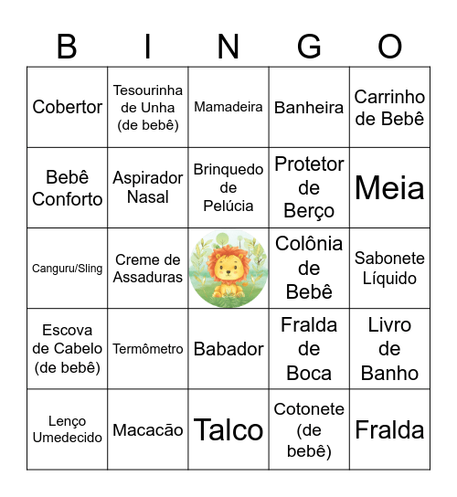SAFARI DO BENTO Bingo Card