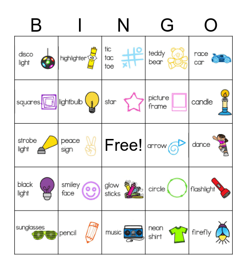 Bin-Glow Bingo Card
