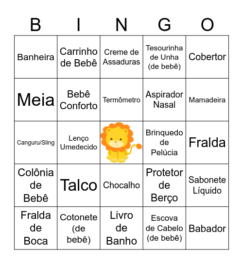 SAFARI  DO  BENTO Bingo Card