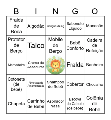 SAFARI DO BENTO Bingo Card