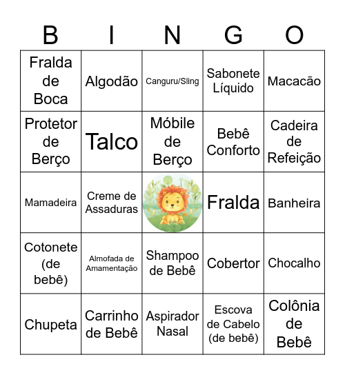 SAFARI DO BENTO Bingo Card