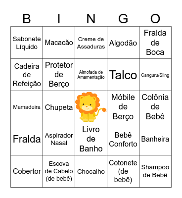 SAFARI DO BENTO Bingo Card