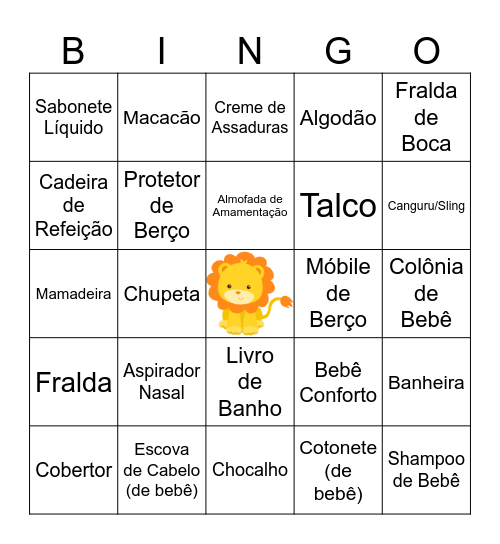 SAFARI DO BENTO Bingo Card