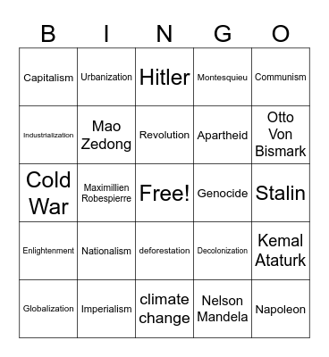 Vocabulary Bingo Card