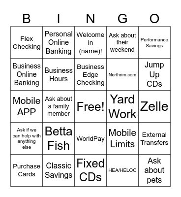 Superior Customer 1st Service Bingo Card