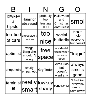 Jaida's Bingo Card