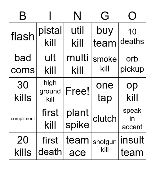 val Bingo Card