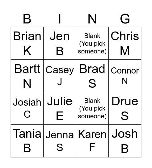 Law of the Picture Bingo Card