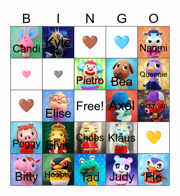 Animal Crossing Bingo Card