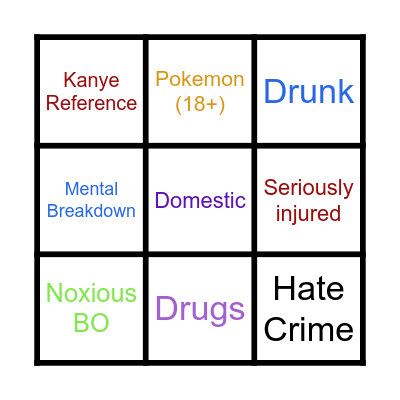 MCM Bingo : Bonus Round Bingo Card