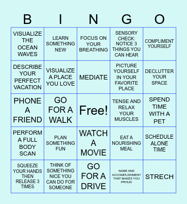 Wellness Wins Bingo Card