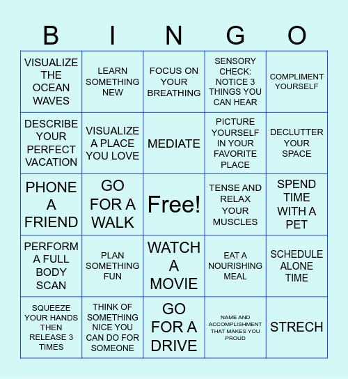 Wellness Wins Bingo Card