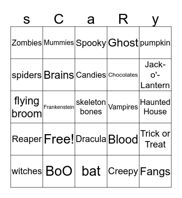 Happy Halloween Bingo Card