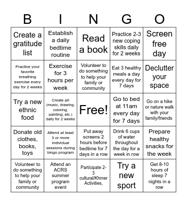 ACRS BINGO MS Bingo Card