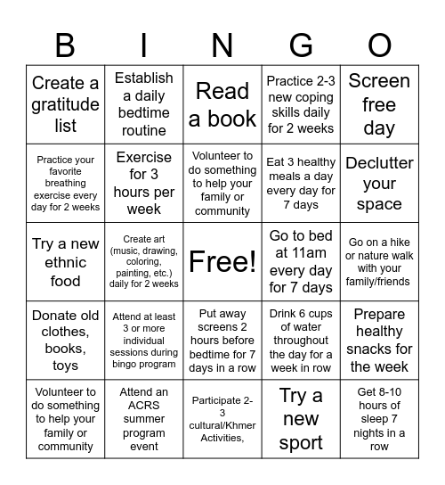ACRS BINGO MS Bingo Card