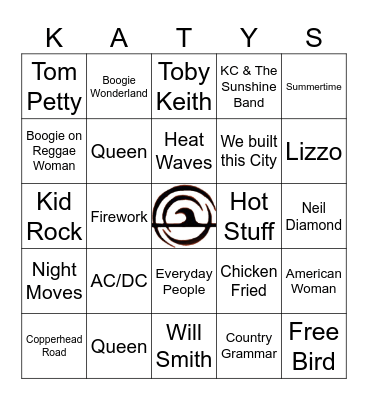 RED WHITE & BOOGIE Bingo Card