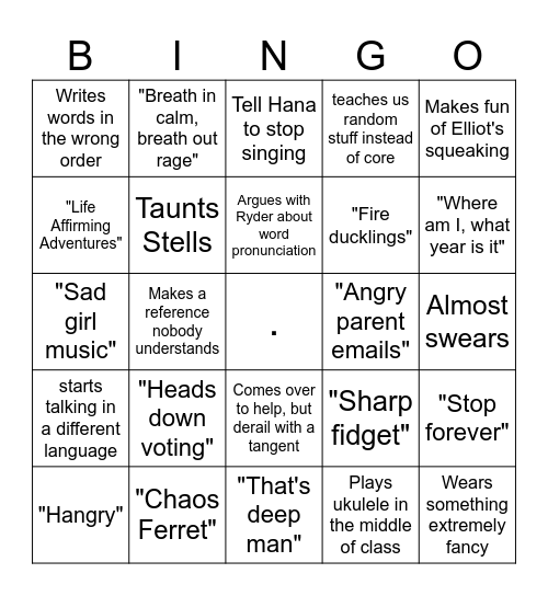 Ms.S Bingo Card