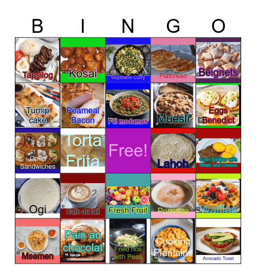 Breakfast Around the World Bingo Card