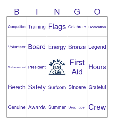 Manly LSC Awards 2025 | P2 Bingo Card
