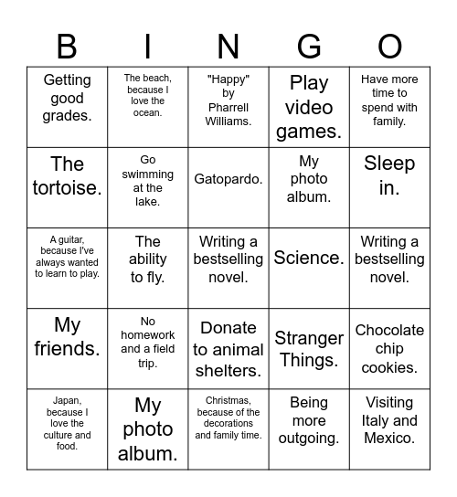 Bingo Card