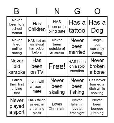 Hissy Fits Single BINGO Card