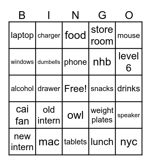 twist Bingo Card