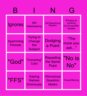 Catnipple Bingo Card